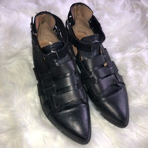 Free People Black Leather Ankle Boot